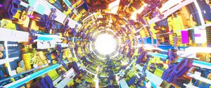 Preview wallpaper tunnel, glow, colorful, light, bright