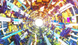 Preview wallpaper tunnel, glow, colorful, light, bright