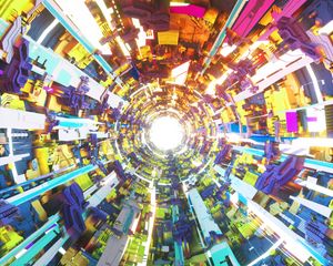 Preview wallpaper tunnel, glow, colorful, light, bright