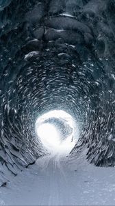 Preview wallpaper tunnel, ice, snow, light, nature