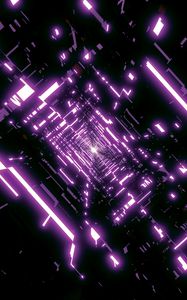 Preview wallpaper tunnel, immersion, glow, purple, abstraction