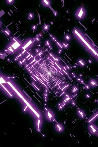 Preview wallpaper tunnel, immersion, glow, purple, abstraction