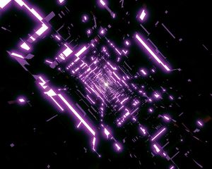 Preview wallpaper tunnel, immersion, glow, purple, abstraction