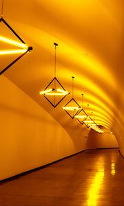 Preview wallpaper tunnel, lamps, light, yellow