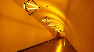 Preview wallpaper tunnel, lamps, light, yellow