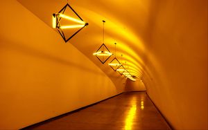 Preview wallpaper tunnel, lamps, light, yellow