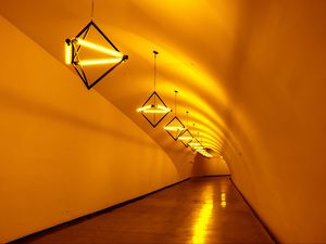 Preview wallpaper tunnel, lamps, light, yellow