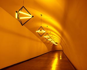 Preview wallpaper tunnel, lamps, light, yellow