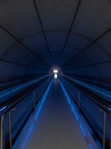 Preview wallpaper tunnel, light, blue, backlight