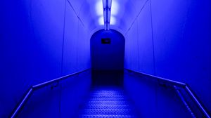 Preview wallpaper tunnel, light, blue, neon