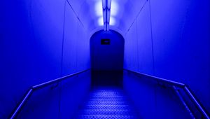 Preview wallpaper tunnel, light, blue, neon