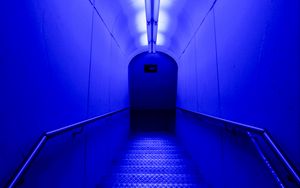 Preview wallpaper tunnel, light, blue, neon