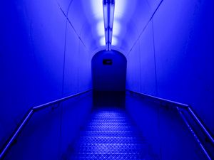 Preview wallpaper tunnel, light, blue, neon