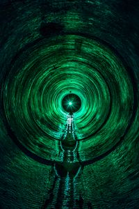 Preview wallpaper tunnel, light, green, dark