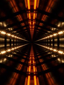 Preview wallpaper tunnel, light, lamps, perspective, depth