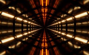 Preview wallpaper tunnel, light, lamps, perspective, depth