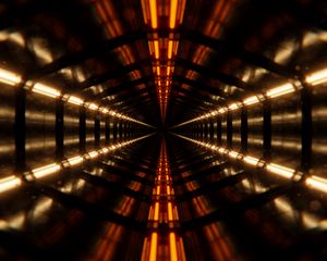 Preview wallpaper tunnel, light, lamps, perspective, depth