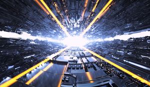 Preview wallpaper tunnel, light, rays, bright, art