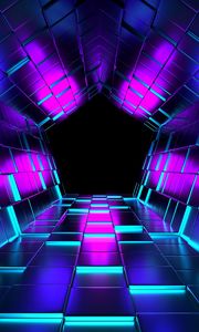 Preview wallpaper tunnel, light, reflection, 3d