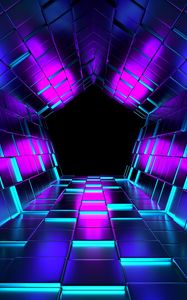 Preview wallpaper tunnel, light, reflection, 3d