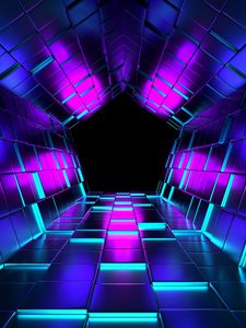 Preview wallpaper tunnel, light, reflection, 3d