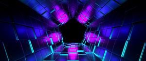 Preview wallpaper tunnel, light, reflection, 3d