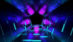 Preview wallpaper tunnel, light, reflection, 3d