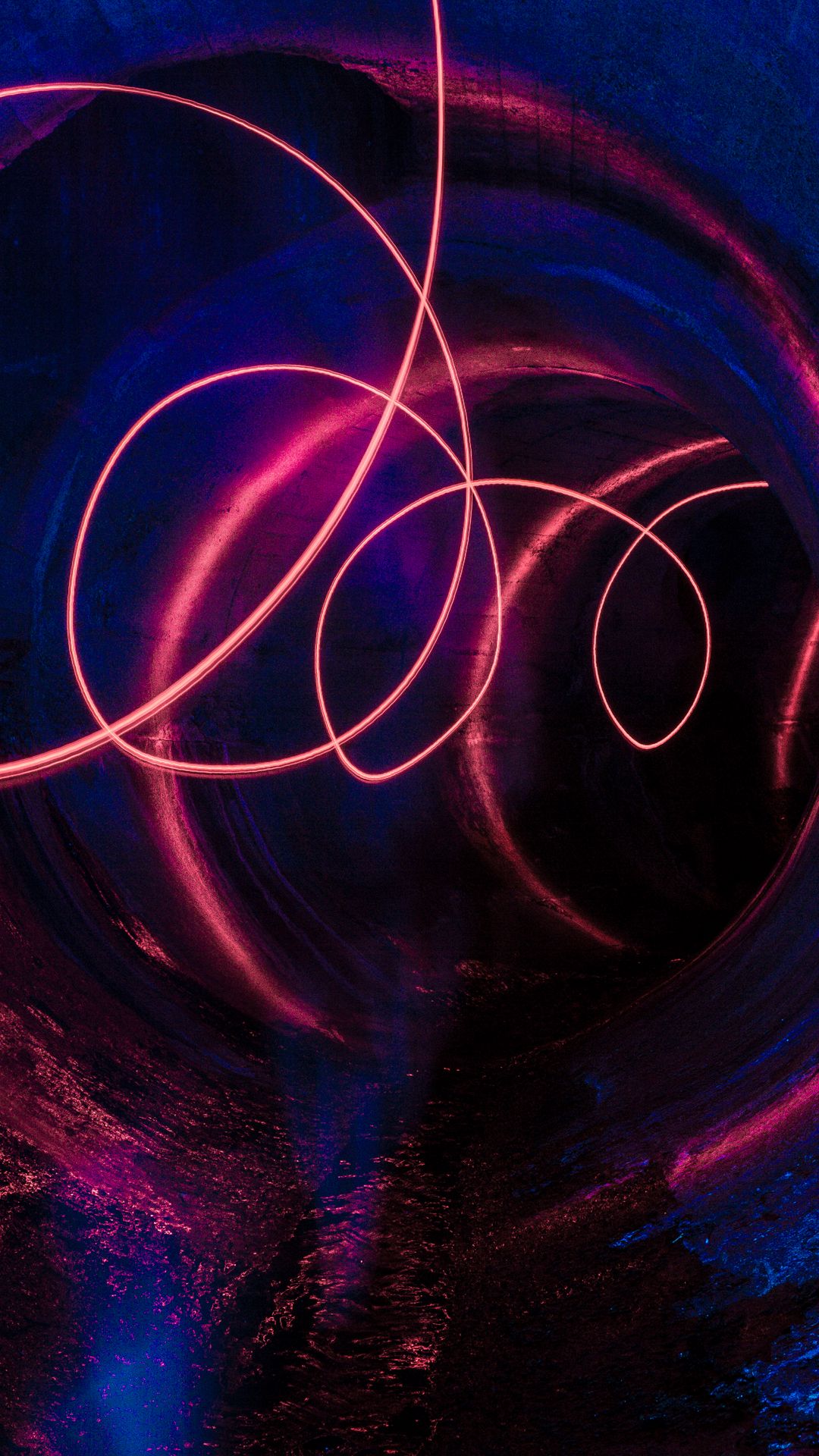 1080x1920 Wallpaper tunnel, lines, neon, glow, abstraction
