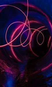Preview wallpaper tunnel, lines, neon, glow, abstraction