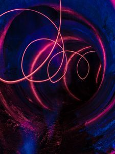 Preview wallpaper tunnel, lines, neon, glow, abstraction