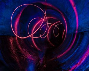 Preview wallpaper tunnel, lines, neon, glow, abstraction