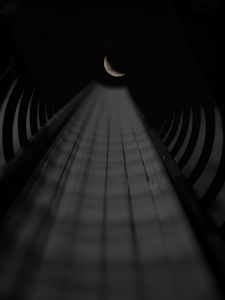 Preview wallpaper tunnel, moon, night, perspective, sky, tube