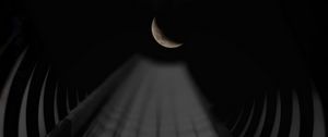 Preview wallpaper tunnel, moon, night, perspective, sky, tube