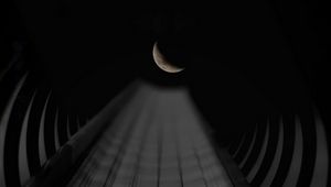 Preview wallpaper tunnel, moon, night, perspective, sky, tube