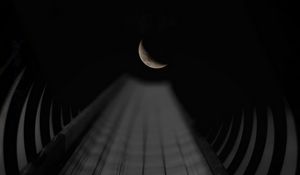 Preview wallpaper tunnel, moon, night, perspective, sky, tube