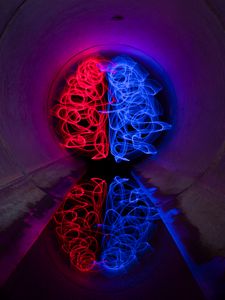 Preview wallpaper tunnel, neon, brain, light