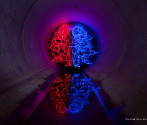 Preview wallpaper tunnel, neon, brain, light