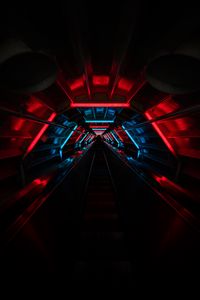 Preview wallpaper tunnel, neon, glow, stairs