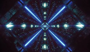 Preview wallpaper tunnel, neon, light, glow, dark