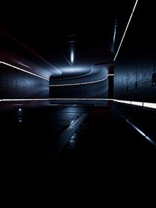 Preview wallpaper tunnel, neon, lighting, dark