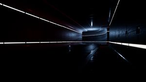 Preview wallpaper tunnel, neon, lighting, dark
