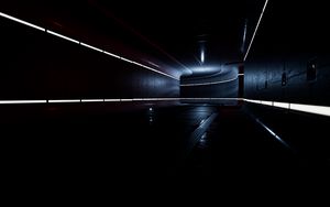 Preview wallpaper tunnel, neon, lighting, dark