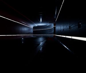 Preview wallpaper tunnel, neon, lighting, dark