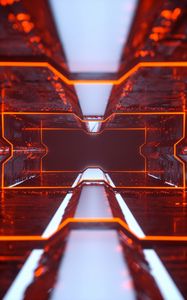 Preview wallpaper tunnel, neon, lighting, 3d