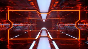 Preview wallpaper tunnel, neon, lighting, 3d