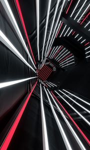 Preview wallpaper tunnel, neon, lines, light, backlight