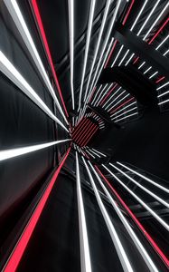 Preview wallpaper tunnel, neon, lines, light, backlight