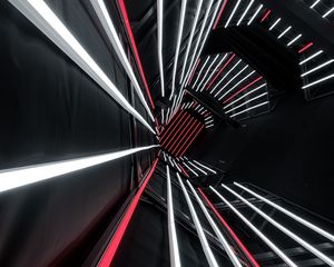 Preview wallpaper tunnel, neon, lines, light, backlight
