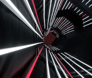 Preview wallpaper tunnel, neon, lines, light, backlight