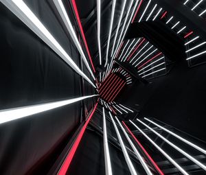Preview wallpaper tunnel, neon, lines, light